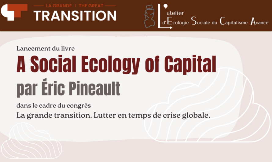 INVITATION | Lancement du livre A Social Ecology of Capital